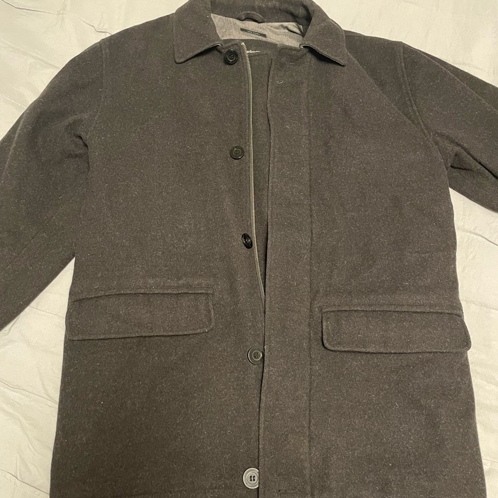 Claiborne 100% Wool Car Coat size Small Charcoal Gray - Picture 2 of 11